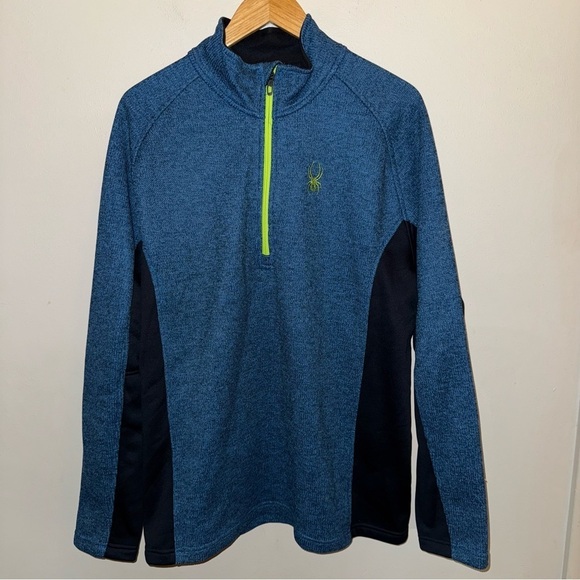 SPYDER Men’s Blue Outbound Half Zip Pullover Sweater Fleece Size Extra Large - Picture 1 of 10